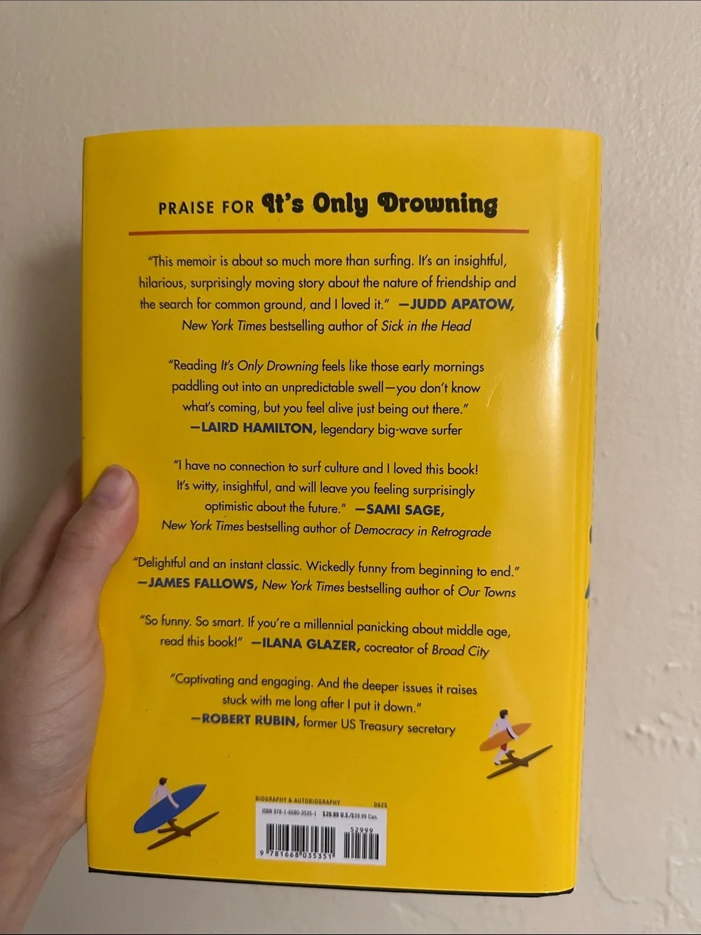 It's Only Drowning - Yellow Hardcover Book
